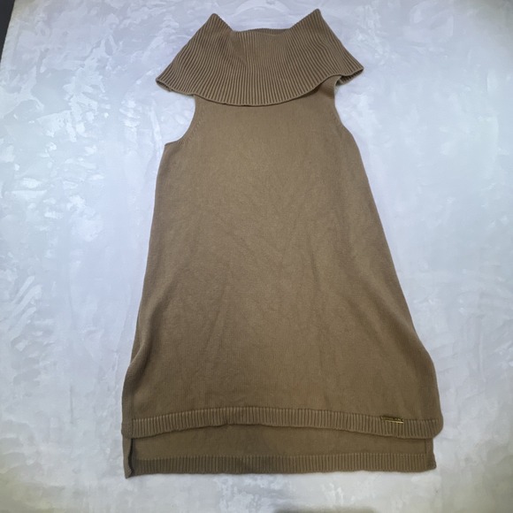 Michael Kors Women's Sleeveless Dark Tan Sweater Cowl Neck Size Small - Picture 3 of 10